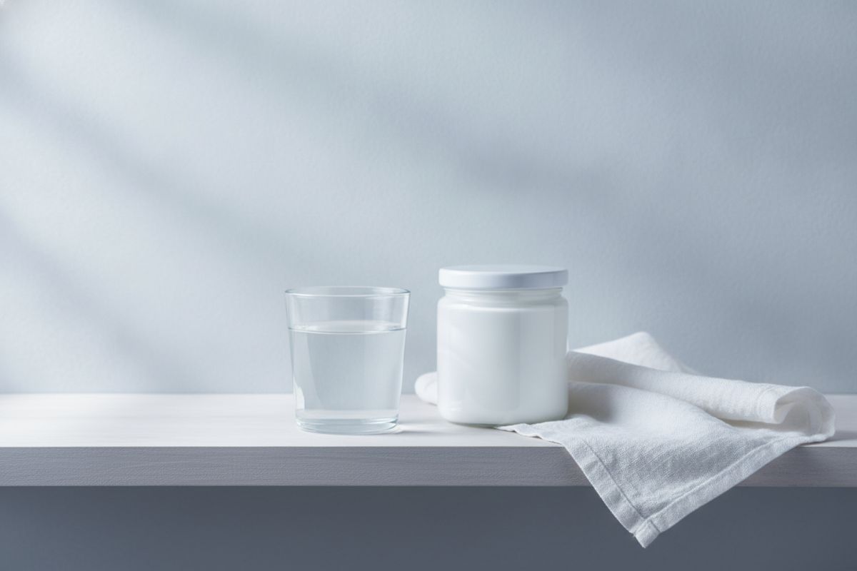 A simple skincare shelf