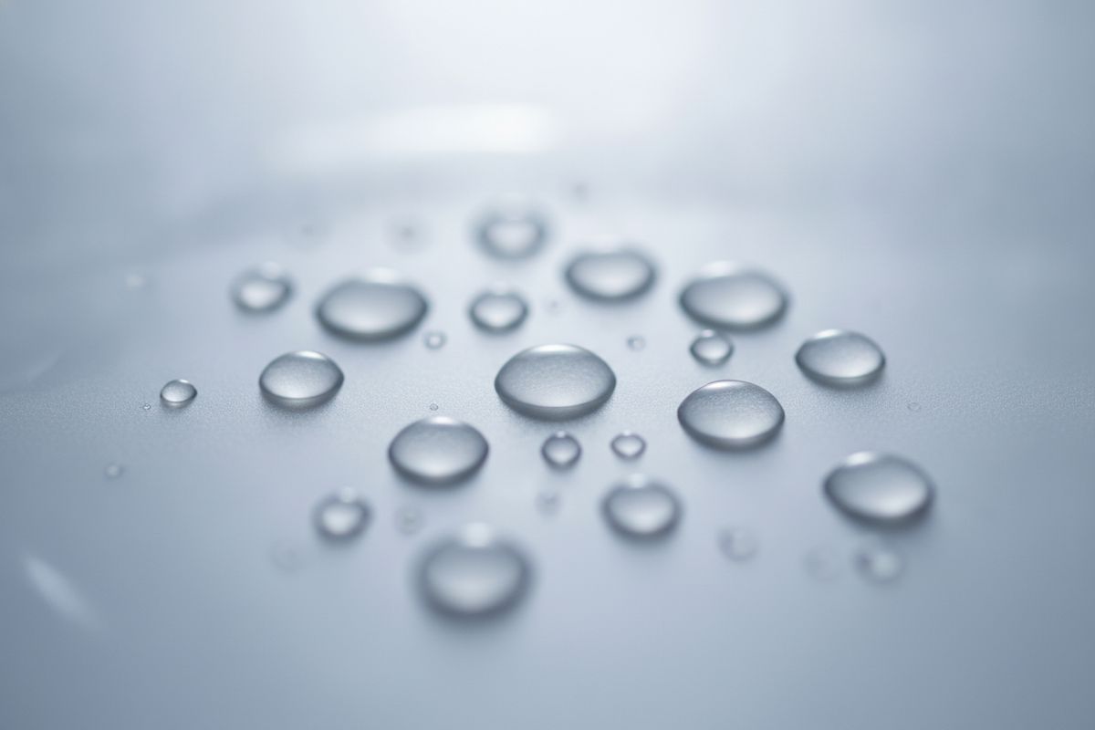 Water beading on a smooth surface